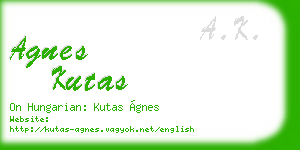agnes kutas business card