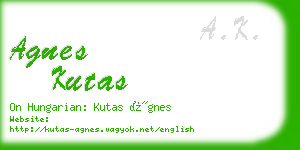 agnes kutas business card